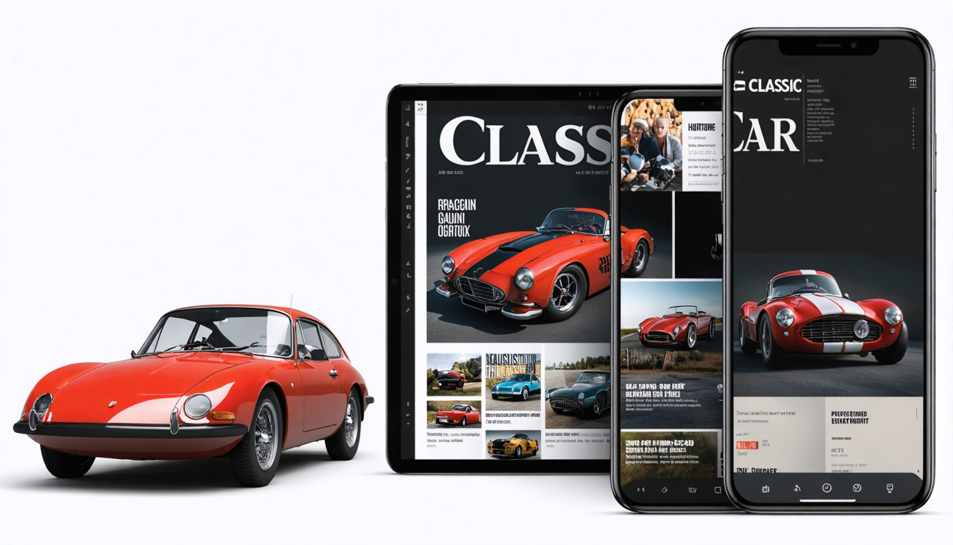 découvrez l'offre complète auto plus classiques : abonnements papier, numérique et hors-série pour les passionnés de voitures anciennes.